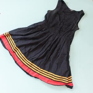 eShatki Black Fit Flare Red Trim Retro Dress Size Large